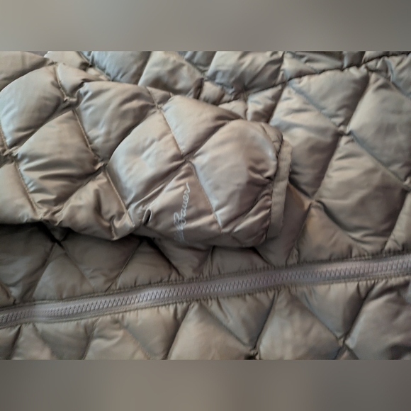 Eddie Bauer Women's Down Bronze Gold Quilted Tan Puffer Jacket L Large Petite - Picture 4 of 8